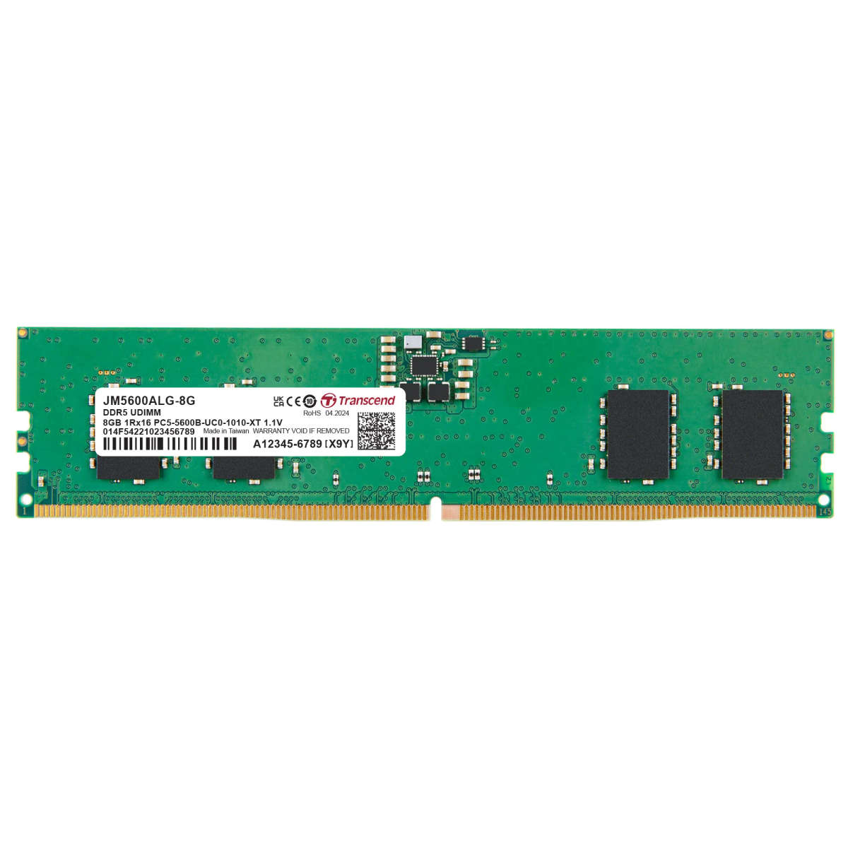 TRANSCEND JET MEMORY 8GB DDR5-5600 LONG DIMM 2RX8 CL46  (1Gx16)x4