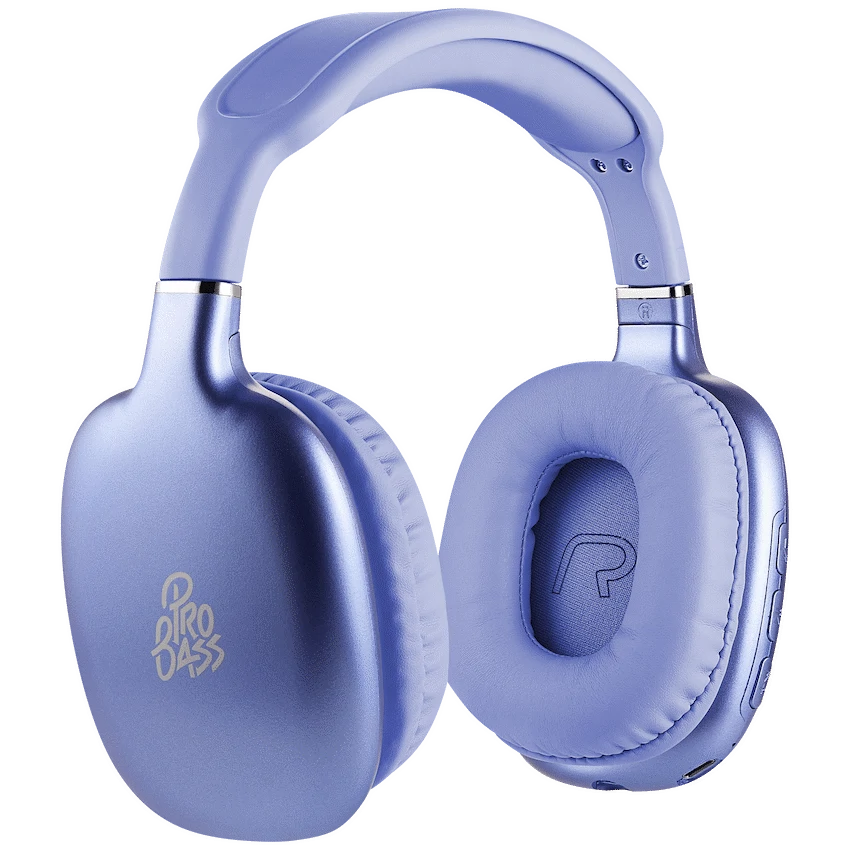 Pro Bass Retro Bluetooth Wireless Headphone with PU Case - Purple