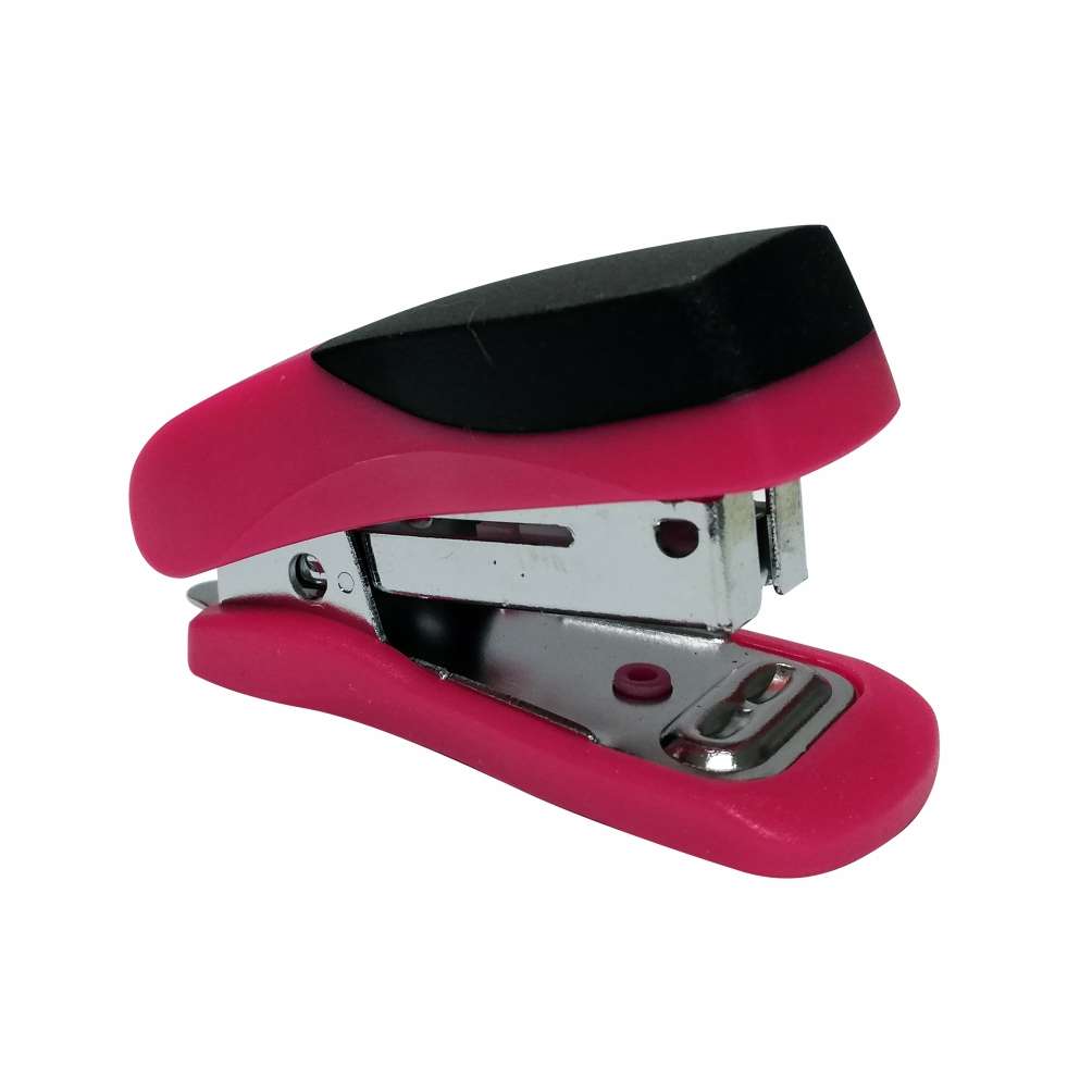 STAPLER PLASTIC MINI PINK + STAPLES (1000x26/6)
