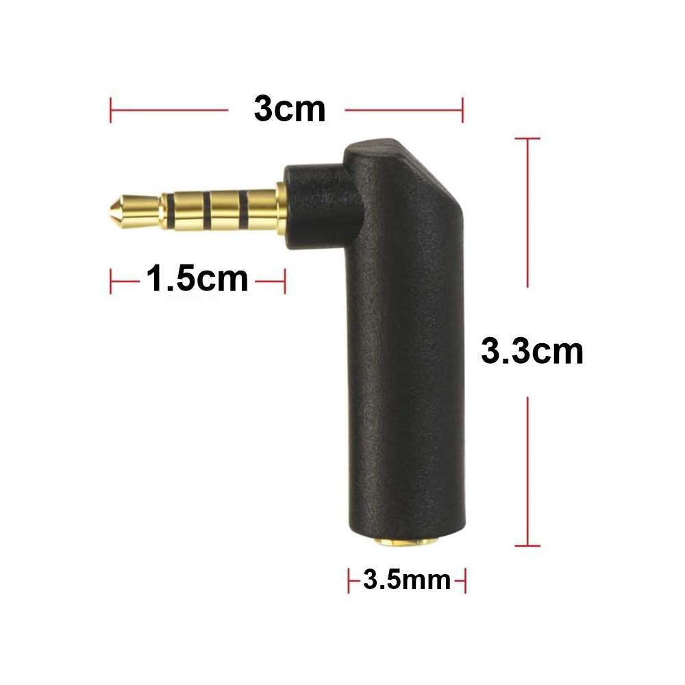 90 Degree 3.5mm Stereo Jack Adapter