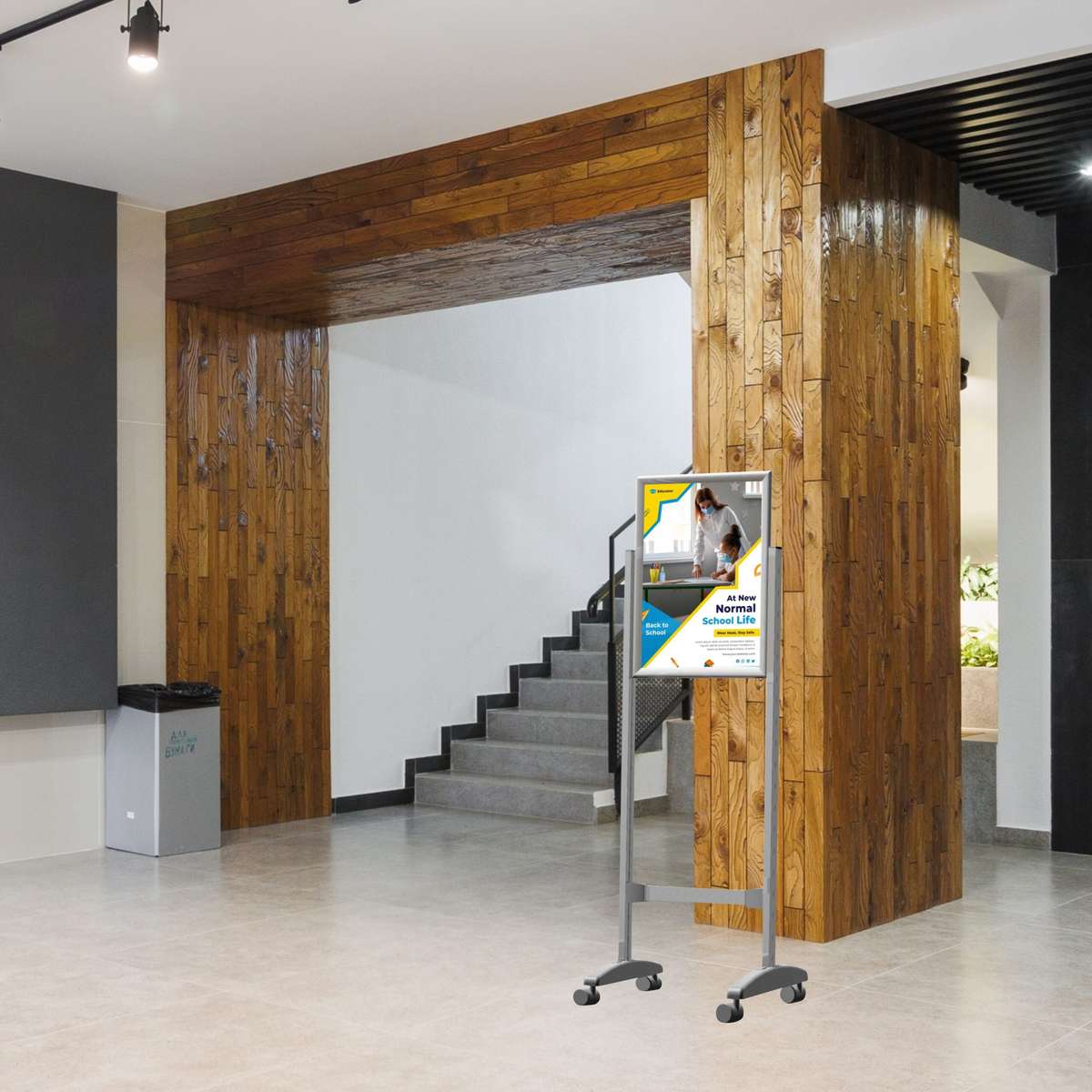 Poster Frame Stand (A1 - Double Sided - Castors)