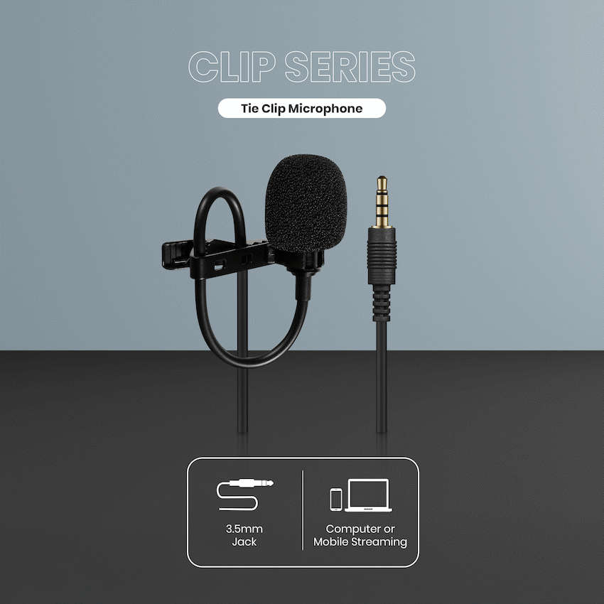 Volkano Clip series 3.5mm Tieclip Microphone