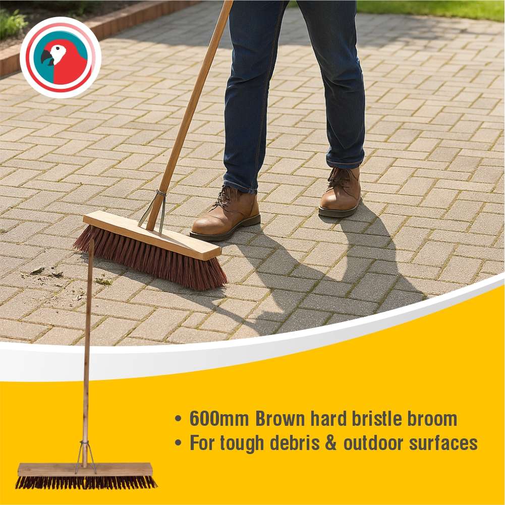 Janitorial Platform Broom Brown 600mm (18")
