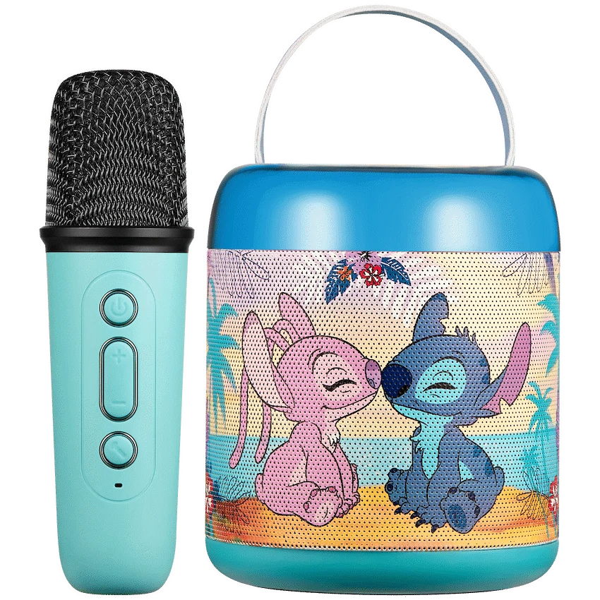 Disney Stitch Cylinder Karaoke Speaker with Bluetooth Microphone