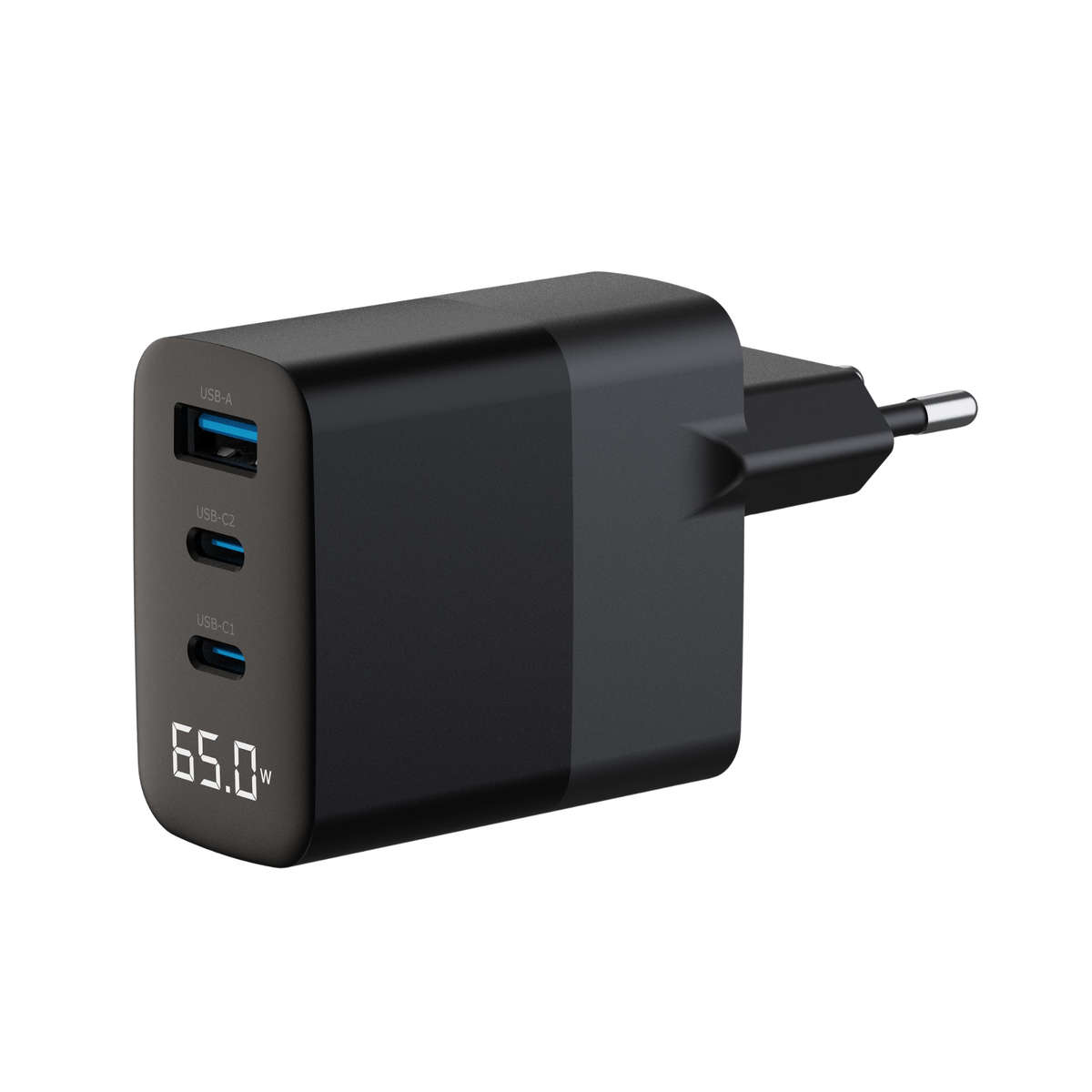 WATZ65G 65W PD WALL CHARGER 1A 2C LCD BK