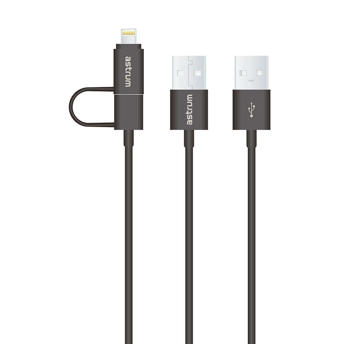 AC320 Micro USB + 8pin Charge &amp; Sync MFI Cable