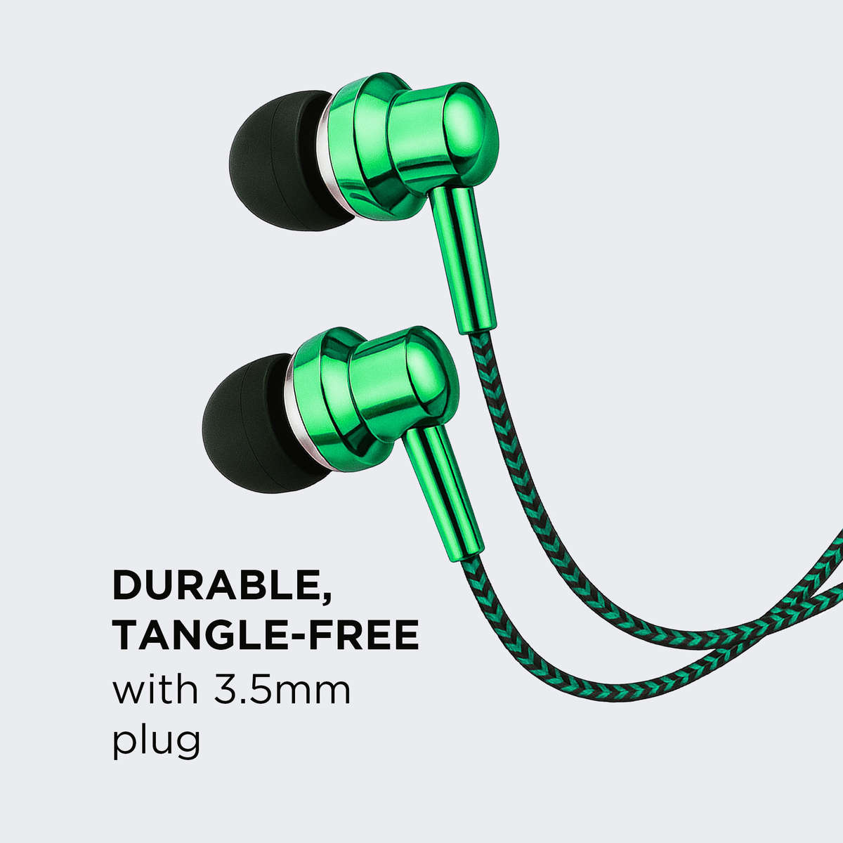 EB250 EARPHONE WIRE MIC 3.5MM GREEN