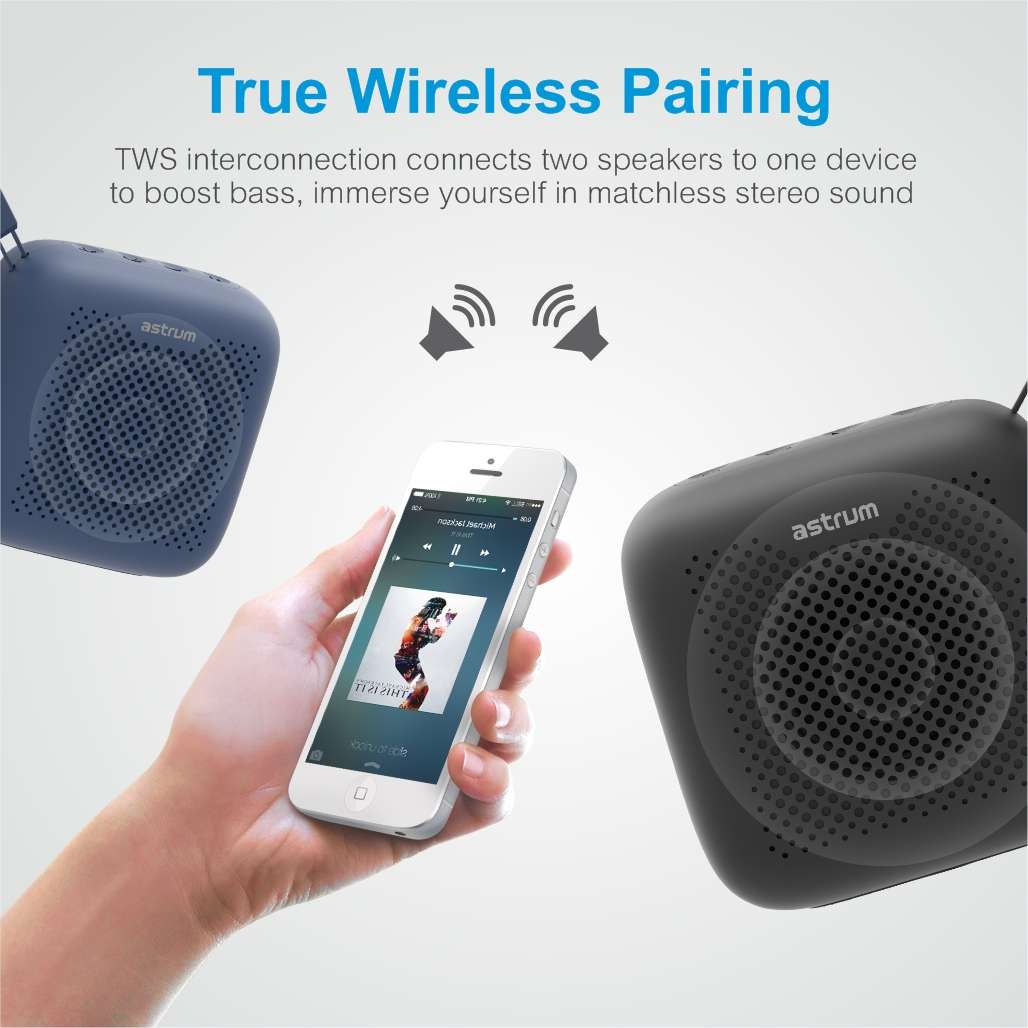 ST020 5W TWS True Wireless IPX5 Mini Portable Speaker - Blue