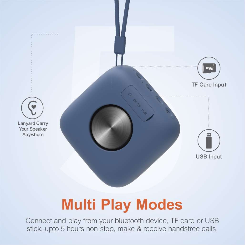 ST020 5W TWS True Wireless IPX5 Mini Portable Speaker - Blue