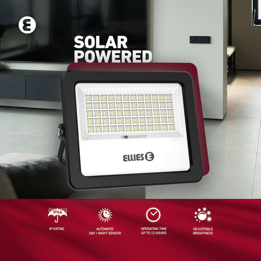 Ellies Nebula Series 60W Solar Flood Light  with 3CCT -BK