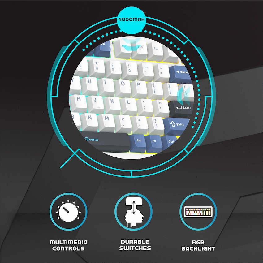 Volkano Gaming Phantom X2  TKL Mechanical Tri-Mode Wireless Keyboard