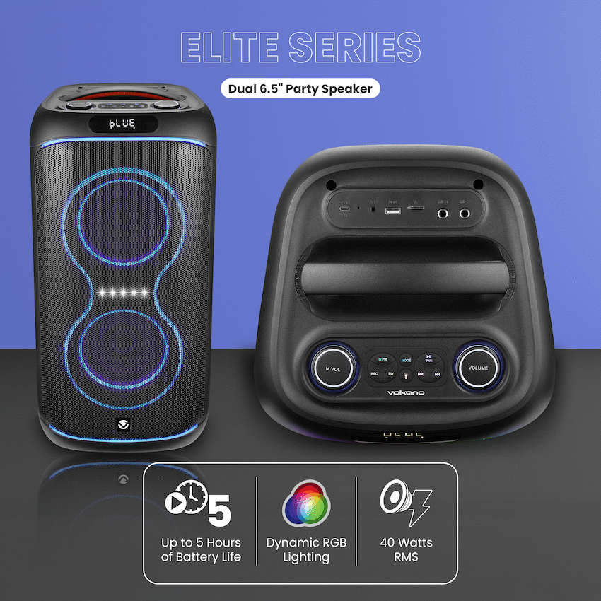 Volkano Elite Series Dual 6.5" Party Speaker