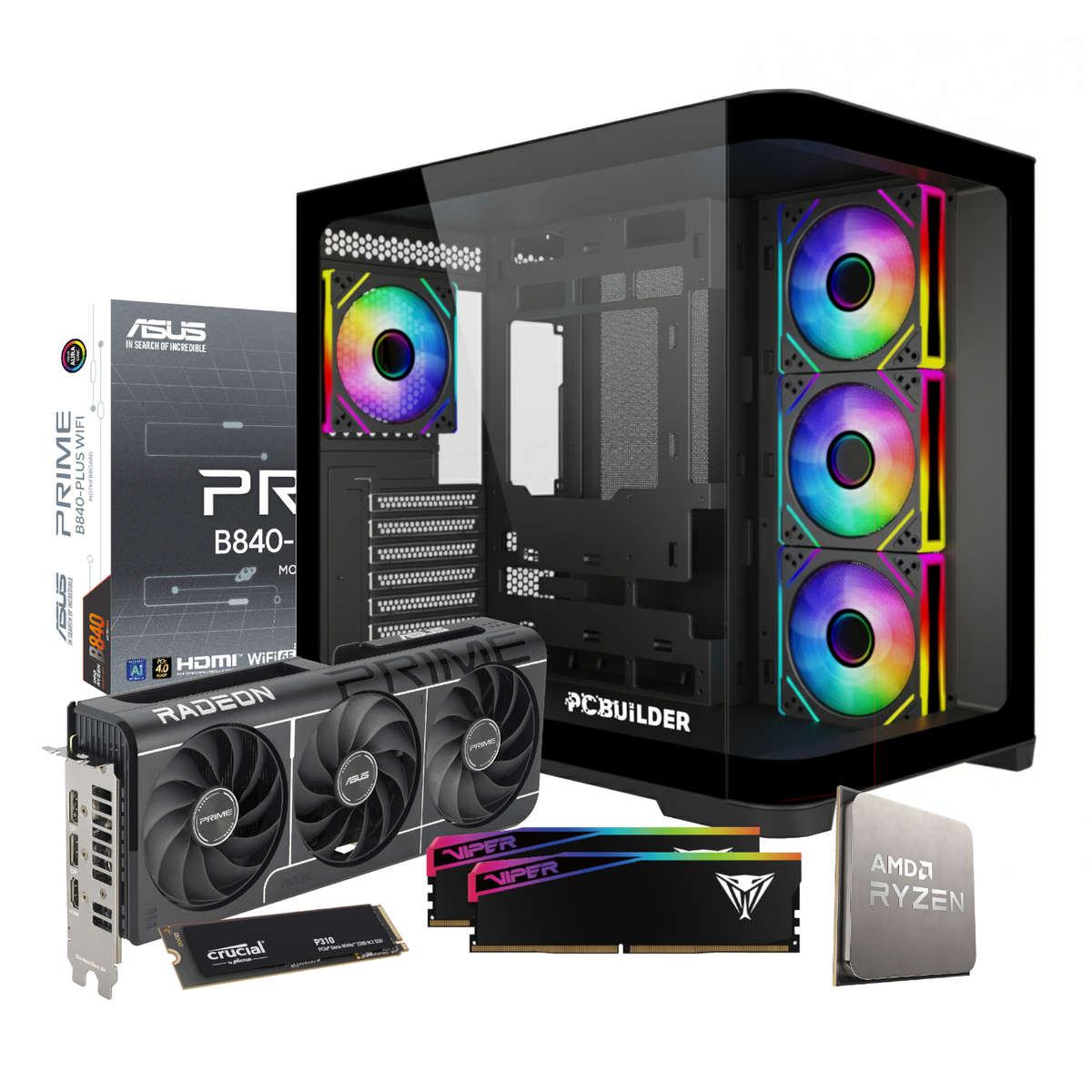 PCBuilder Ryzen 5 7600 SEEKER Windows 11 Gaming PC