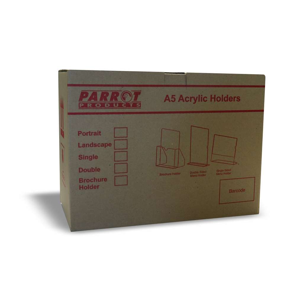 Acrylic Menu Holder - Single Sided - A5 Landscape - Box 5