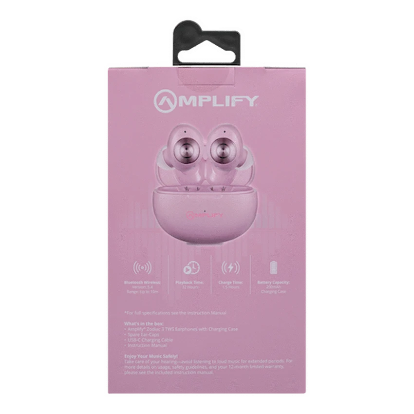 Amplify Zodiac 3 True Wireless Earphones - Pink