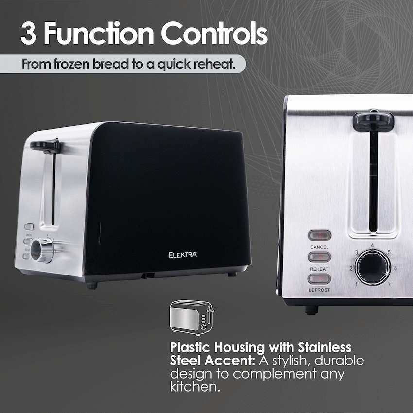 Elektra - 2 Slice Toaster - Black