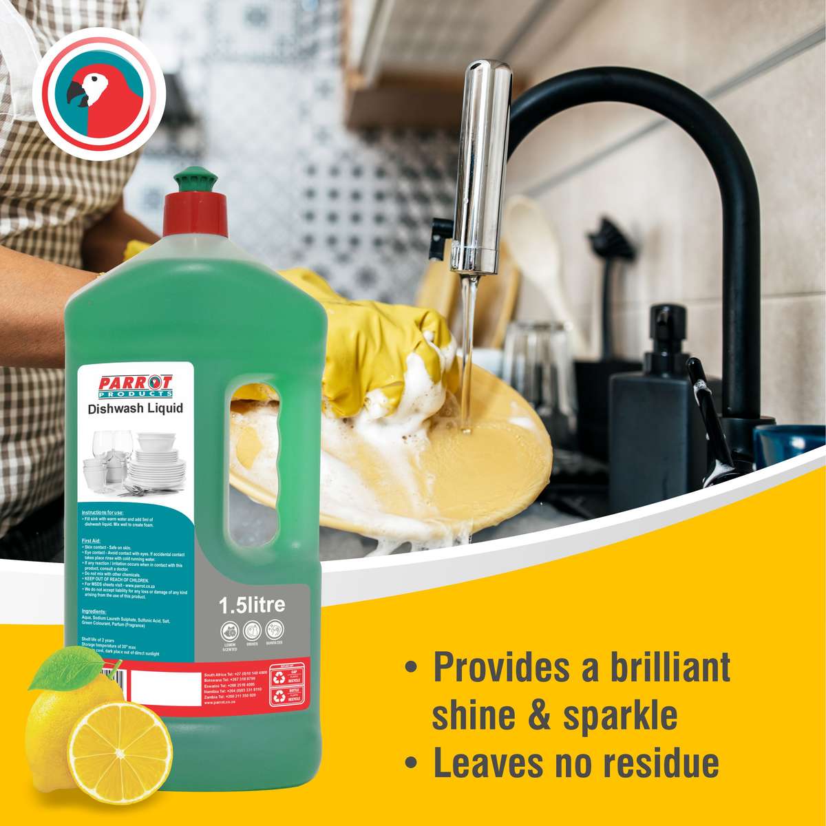 Dishwashing Liquid 1.5L  Concentrated Manual Dishwashing Detergent