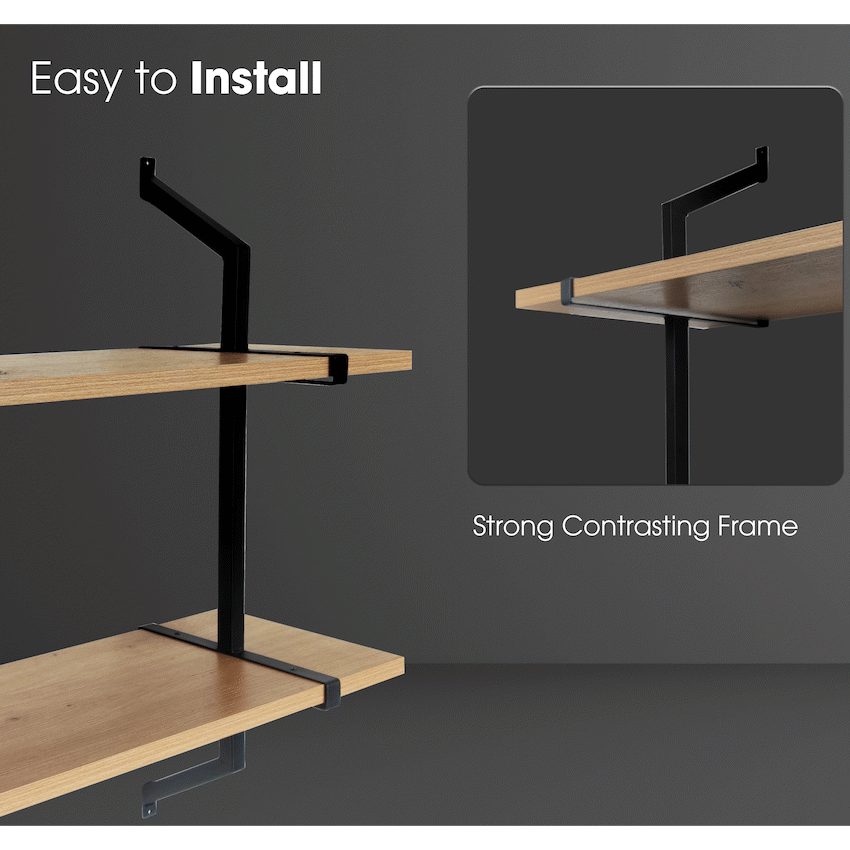 Everfurn Retro 2 Tier Wall Shelf