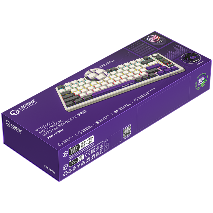 Lorgar KBP7075W Wirelesss 75% Mechanical Gaming Keyboard Pro - Beige