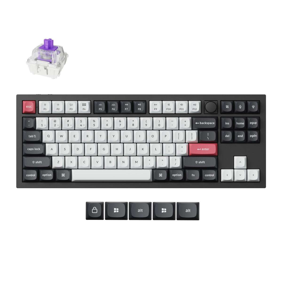 Keychron Q3 HE QMK 80% Wireless Custom Mechanical Keyboard (Nebula Switch)  Carbon Black