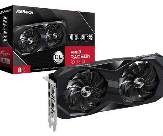 ASRock Radeon RX 7600 Challenger 8GB OC GDDR6 Graphics Card