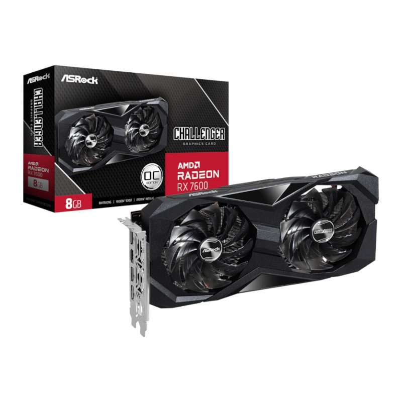 ASRock Radeon RX 7600 Challenger 8GB OC GDDR6 Graphics Card