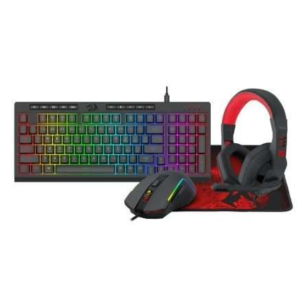 Redragon 4-in-1 Gaming Combo | Shiva Keyboard | Trident Mouse | Ares Headset and Pisces Mousepad