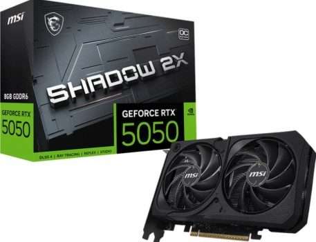 MSI GeForce RTX 5050 SHADOW 2X OC 8GB GDDR6 Graphics Card