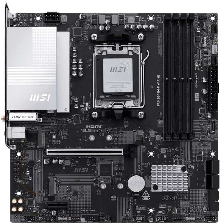 MSI PRO B840M-P Wi-Fi 6E AMD AM5 MATX Gaming Motherboard