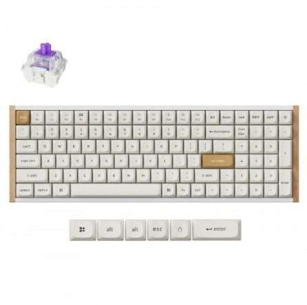Keychron K4 HE Wireless Magnetic Switch Custom Mechanical Keyboard - White (Special Edition Wood ...
