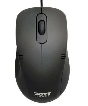 Port Connect Optical USB Mouse - Black