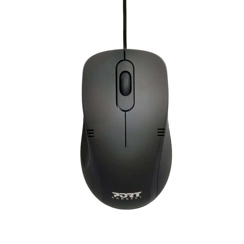 Port Connect Optical USB Mouse - Black