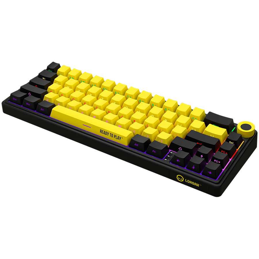 Lorgar KBP70MW Wireless 65% Mechanical Gaming Keyboard Pro - Black/Yellow