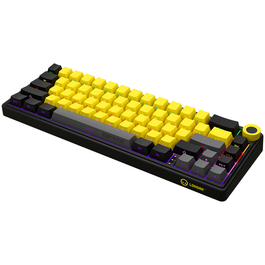 Lorgar KBP70MW Wireless 65% Mechanical Gaming Keyboard Pro - Black/Yellow