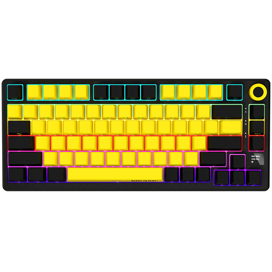 Lorgar KBP7075W Wireless 75% Mechanical Gaming Keyboard Pro - Black/Yellow