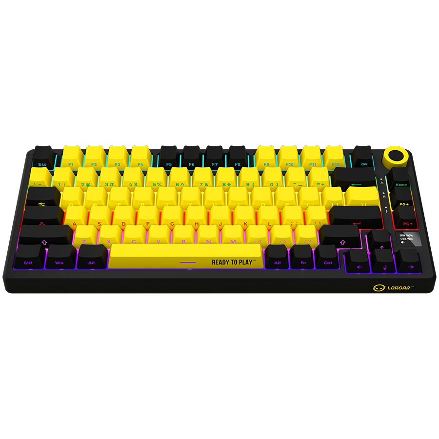 Lorgar KBP7075W Wireless 75% Mechanical Gaming Keyboard Pro - Black/Yellow