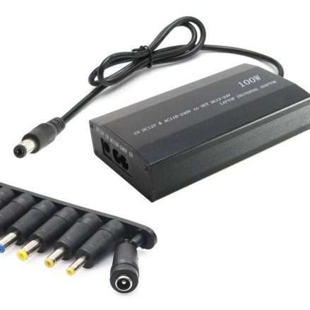 JY Universal Car &amp; Home Laptop Charger - 100W Multi-Voltage Power Adapter