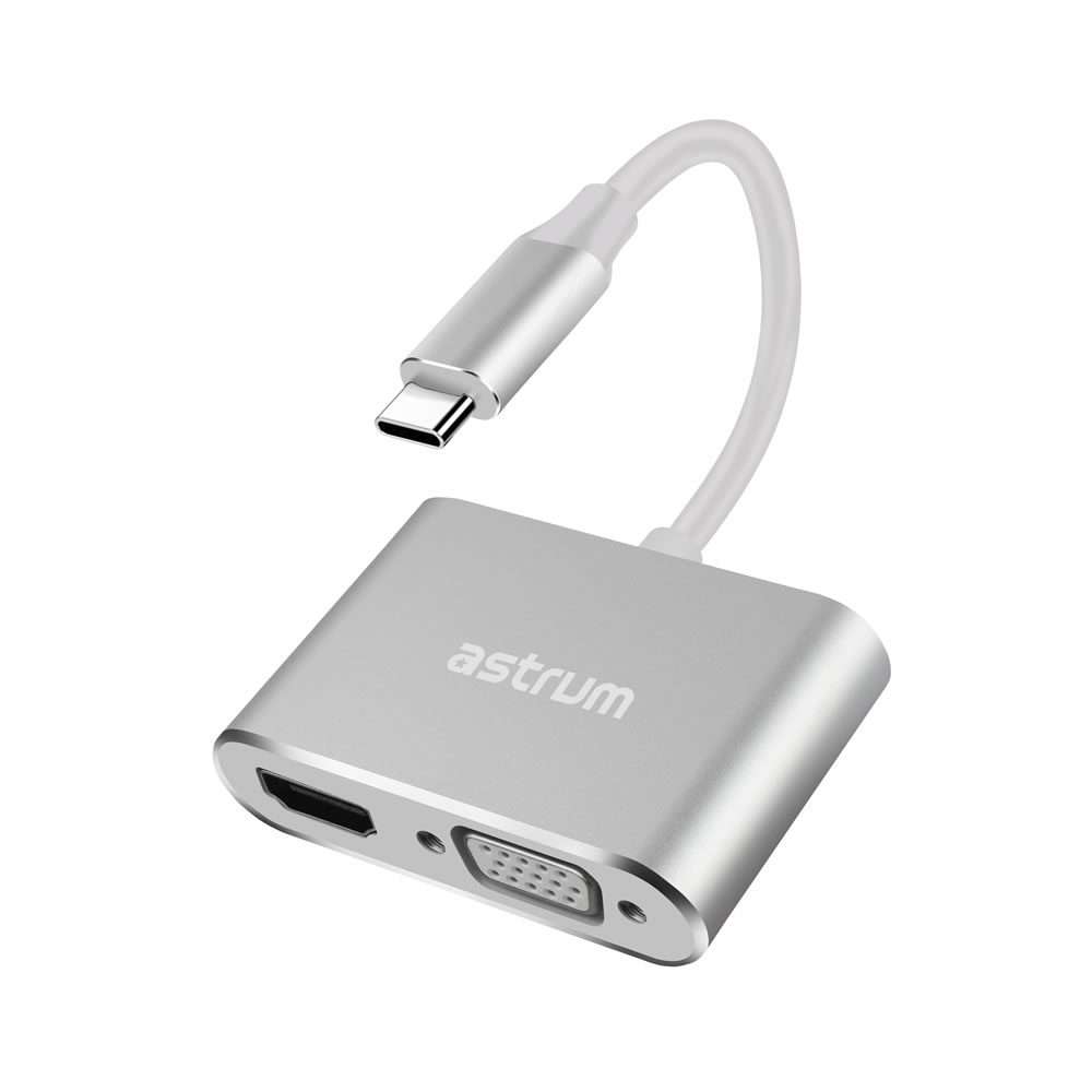 Astrum DA660 USB-C to VGA + 4K HDMI Adapter