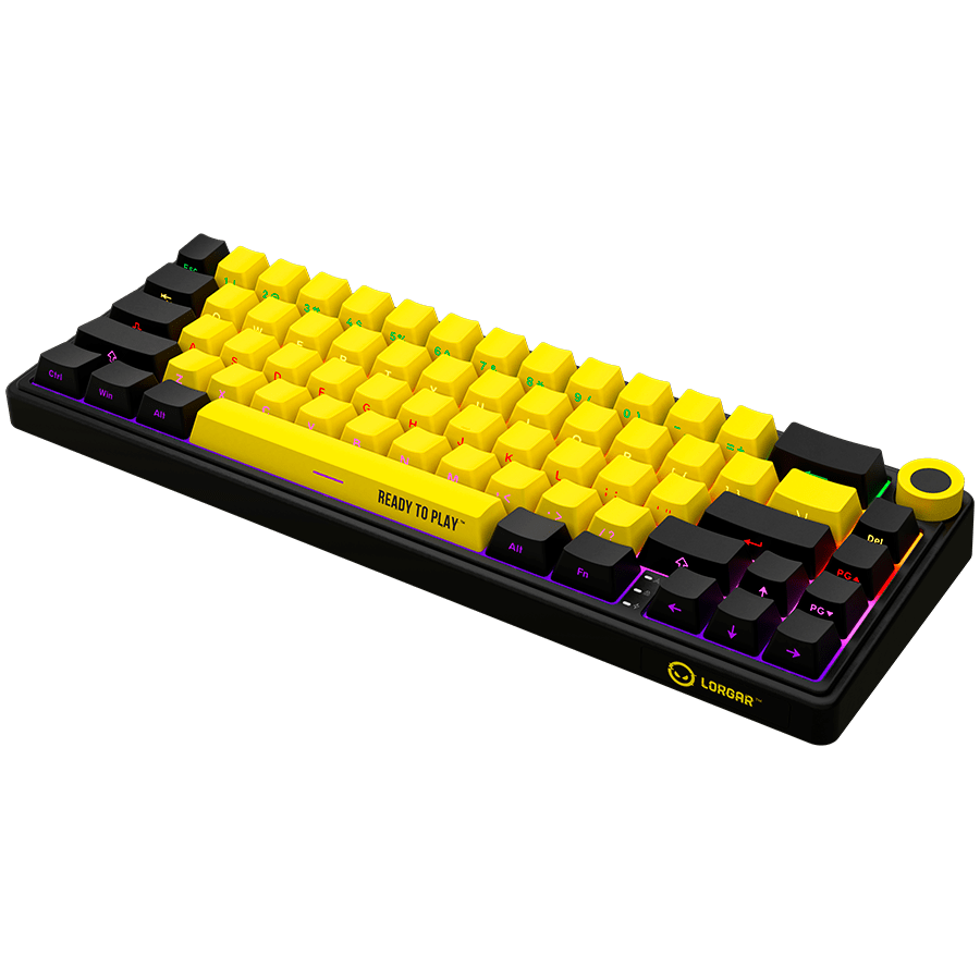 Lorgar KBP70MW Wireless 65% Mechanical Gaming Keyboard Pro - Black/Yellow