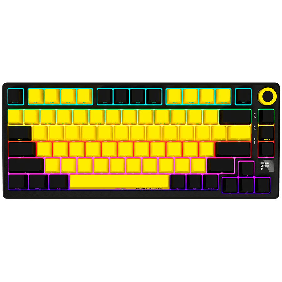 Lorgar KBP7075W Wireless 75% Mechanical Gaming Keyboard Pro - Black/Yellow