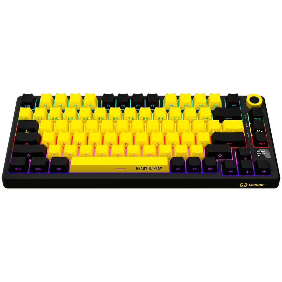 Lorgar KBP7075W Wireless 75% Mechanical Gaming Keyboard Pro - Black/Yellow