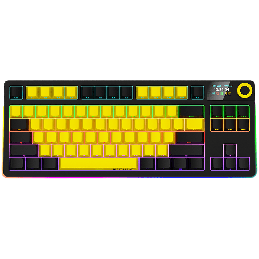 Lorgar KBP70TKLW Wireless TKL Mechanical Gaming Keyboard Pro - Black/Yellow