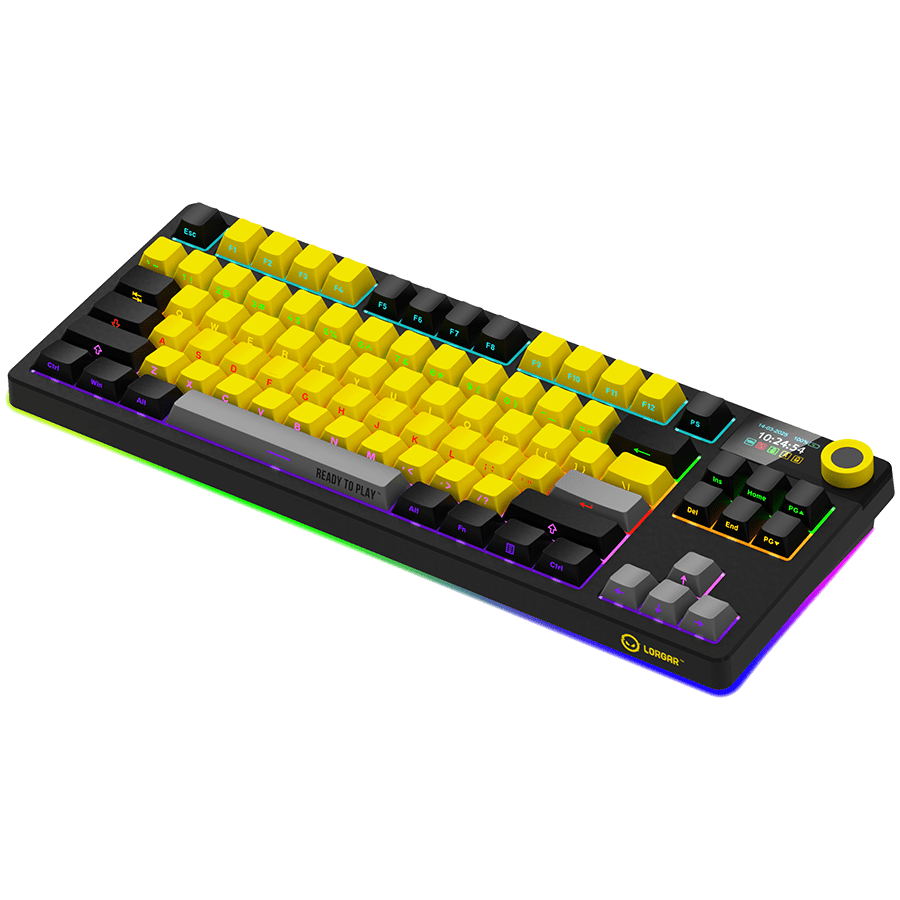 Lorgar KBP70TKLW Wireless TKL Mechanical Gaming Keyboard Pro - Black/Yellow