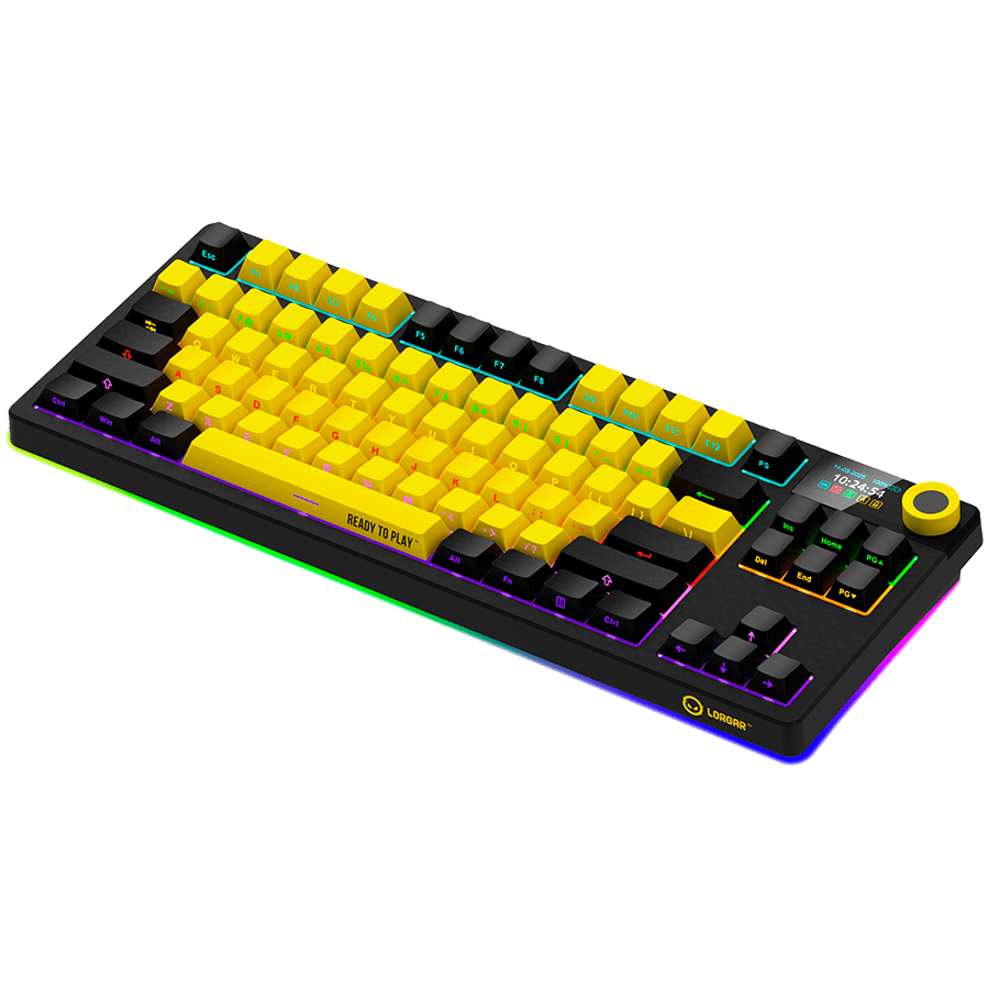 Lorgar KBP70TKLW Wireless TKL Mechanical Gaming Keyboard Pro - Black/Yellow