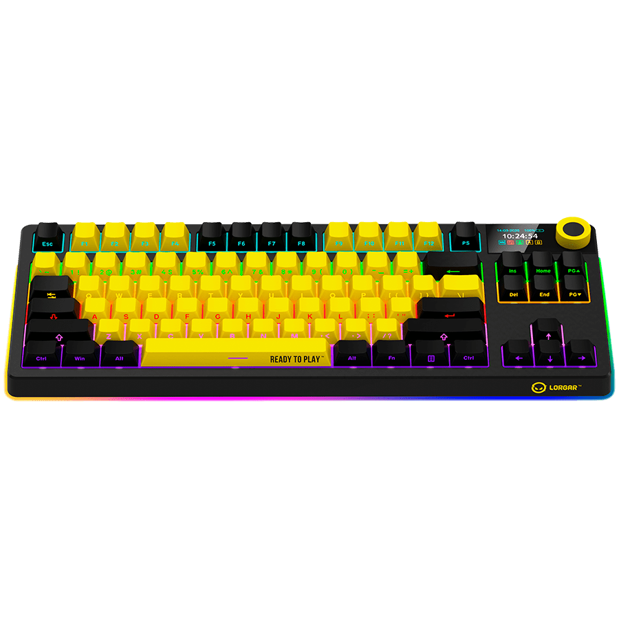 Lorgar KBP70TKLW Wireless TKL Mechanical Gaming Keyboard Pro - Black/Yellow