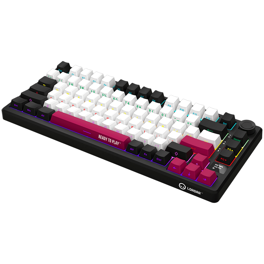 Lorgar KBP7075W Wireless 75% Mechanical Gaming Keyboard Pro - Black/Red