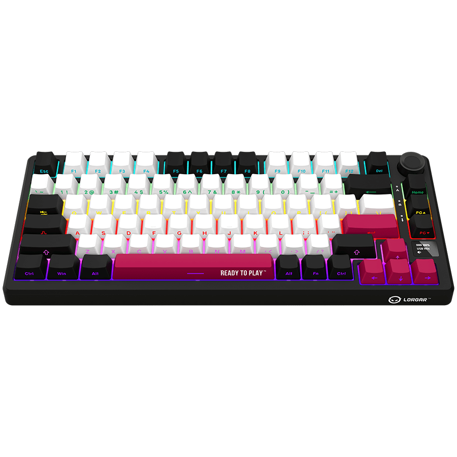 Lorgar KBP7075W Wireless 75% Mechanical Gaming Keyboard Pro - Black/Red