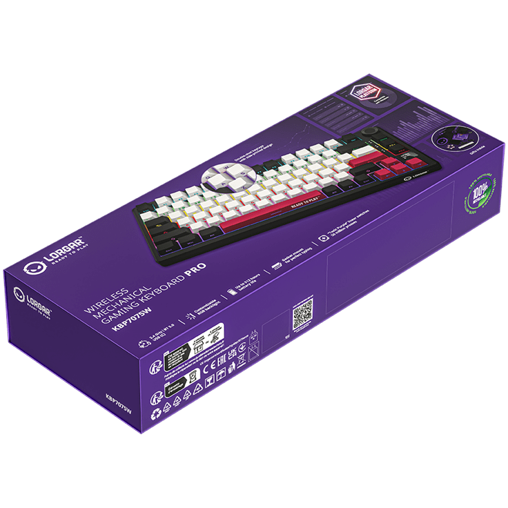 Lorgar KBP7075W Wireless 75% Mechanical Gaming Keyboard Pro - Black/Red