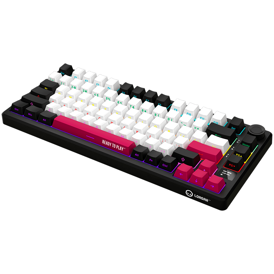 Lorgar KBP7075W Wireless 75% Mechanical Gaming Keyboard Pro - Black/Red