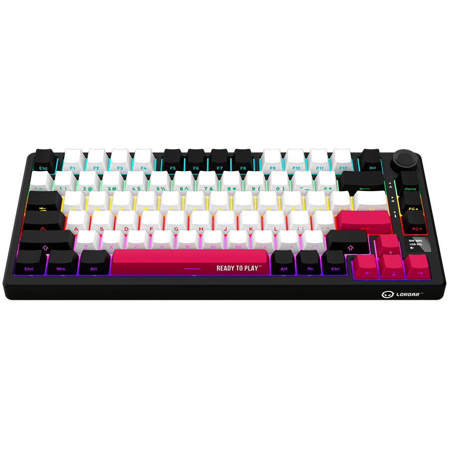 Lorgar KBP7075W Wireless 75% Mechanical Gaming Keyboard Pro - Black/Red